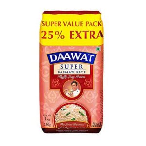 Daawat Super Basmati rice பாஸ்மதி அரிசி 1kg+250gm